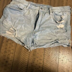 Old Navy Light Blue Ripped Denim Shorts